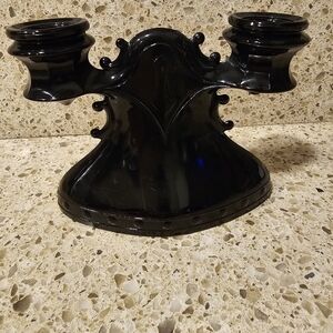Vintage L. E. Smith Black Candle Holder